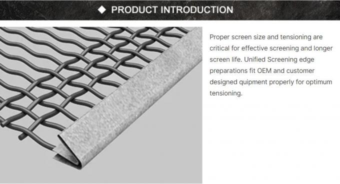 65Mn Crusher Vibrating Wire Mesh Screen per schermo di pietra con gancio e piastra 0